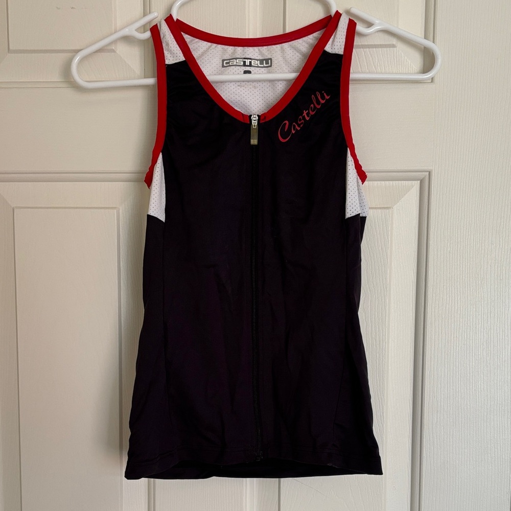 Castelli Black and Red Sleeveless Cycling Top